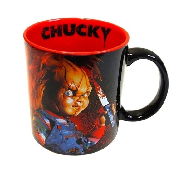 CHUCKY Childs Play Red Halloween Oversized Coffee Mug NWT - Picture 2 of 16